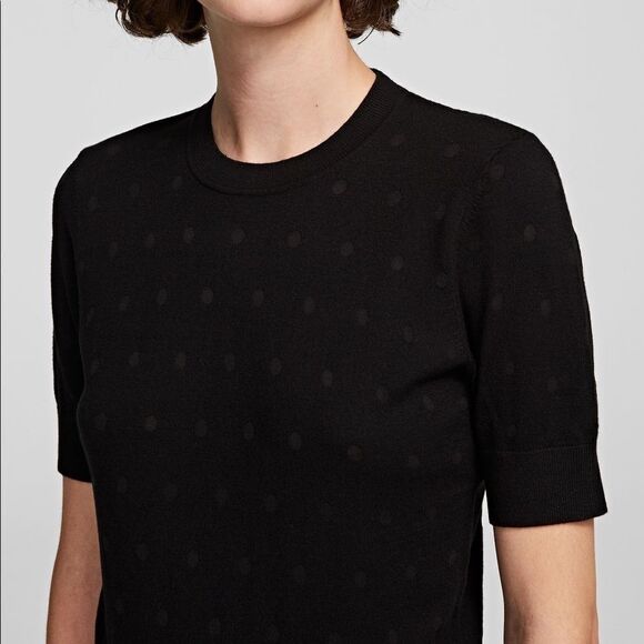 💥KARL Lagerfeld Broderie Chimique Knit Top💥 - Picture 3 of 4